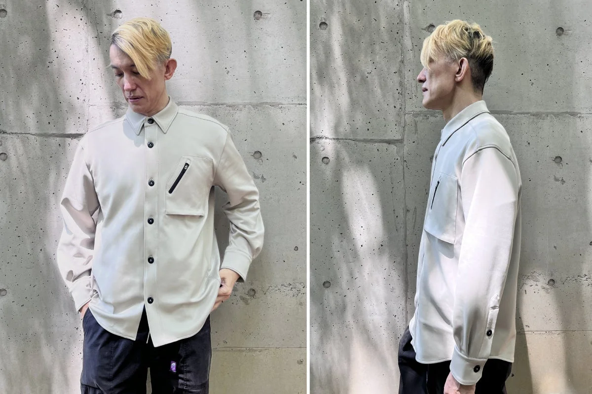 Zen Pocket Shirts 着用イメージ (ベージュシャツ)