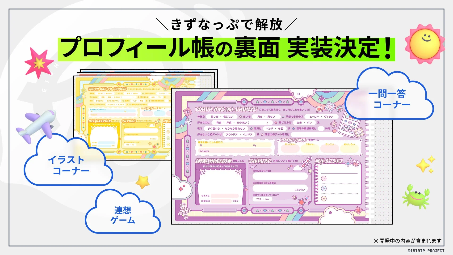 プロフィール帳の裏面