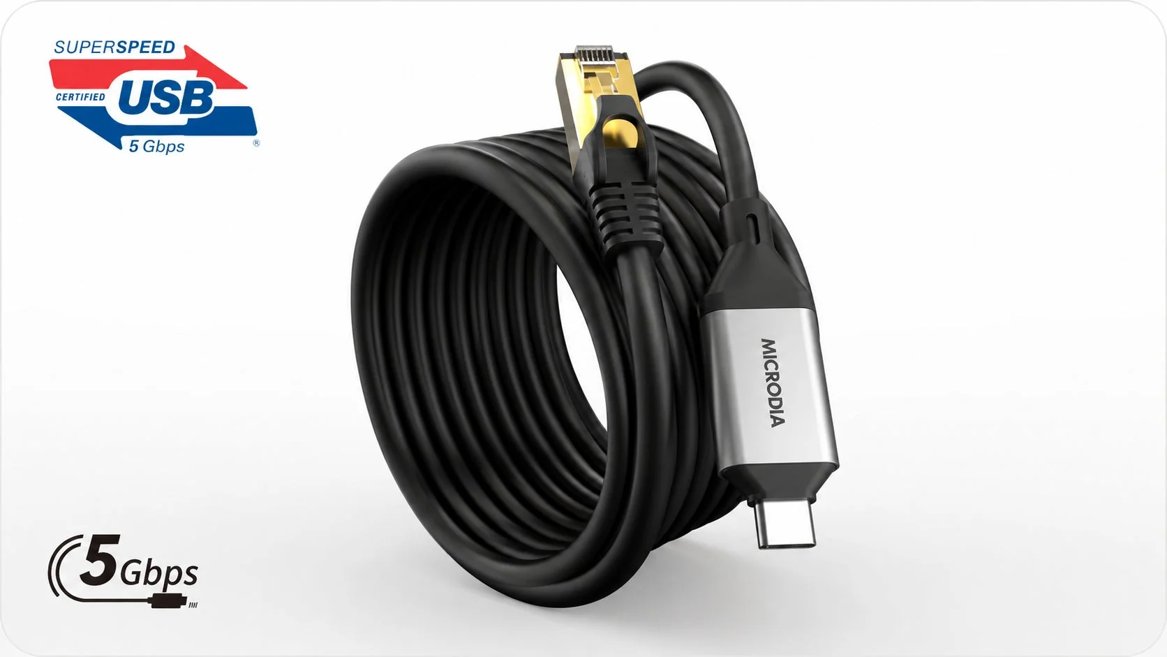 MICRODIA USB-C to Gigabit Ethernetケーブル