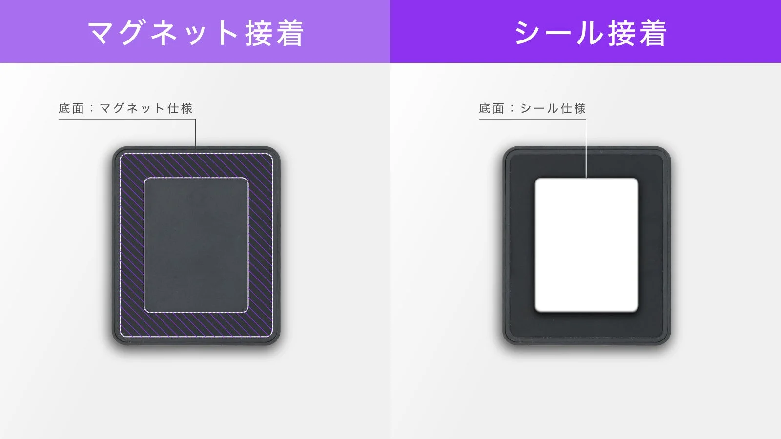 マグネットとシール接着