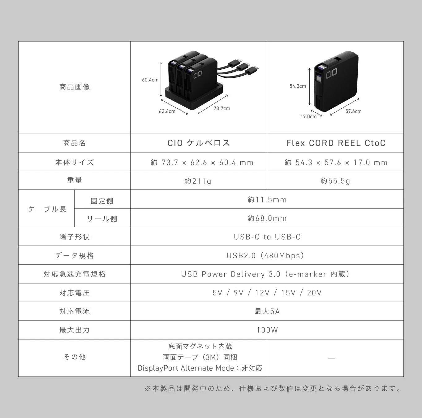 製品仕様表