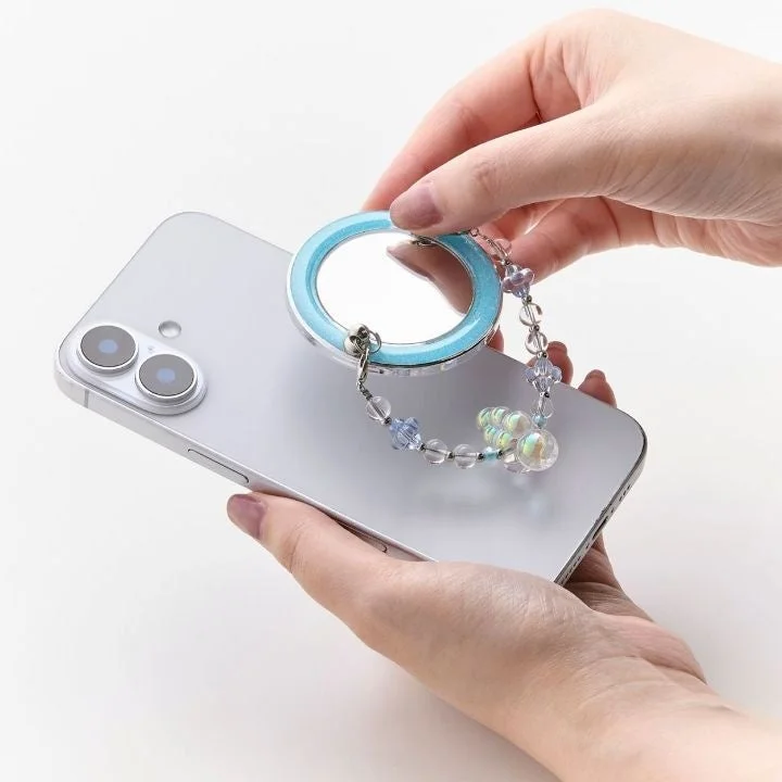 ミラー付きスマホリング装着例