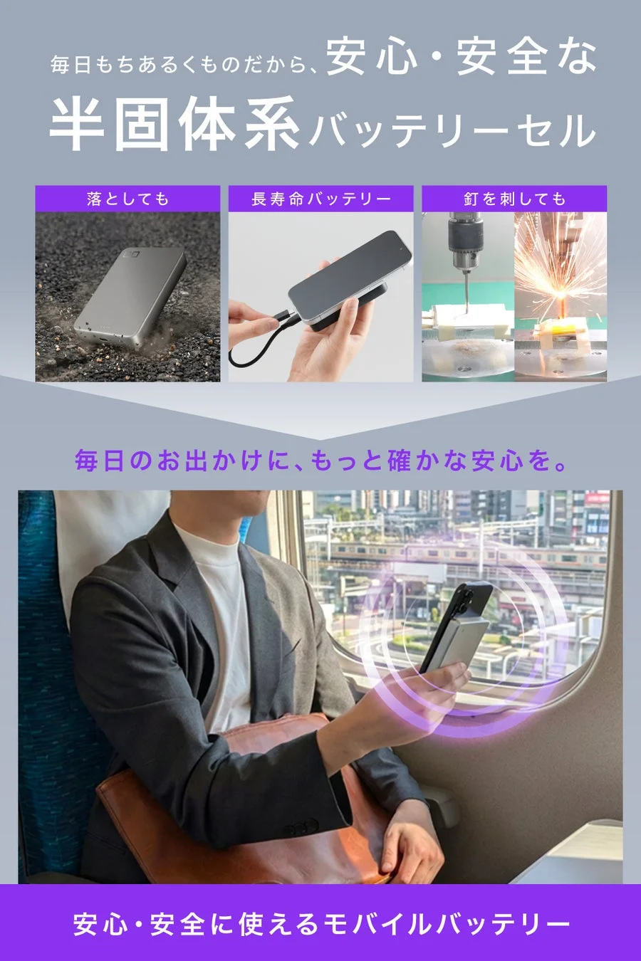 半固体系バッテリーの安全性を強調する画像