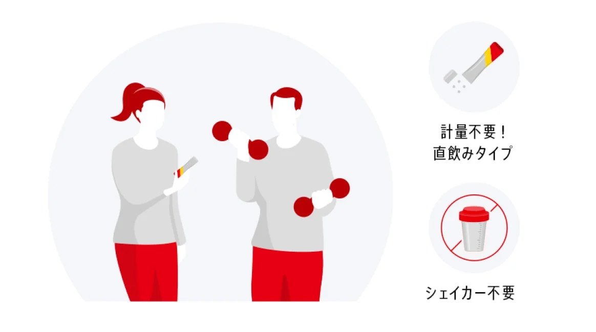 シェイカー不要の直飲みタイプ