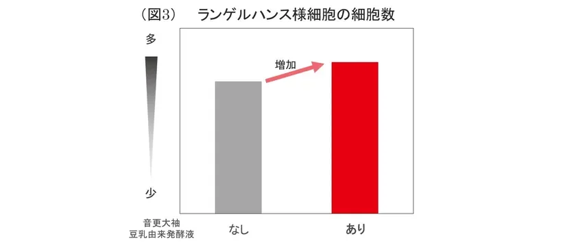 ランゲルハンス様細胞の細胞数を示す棒グラフ