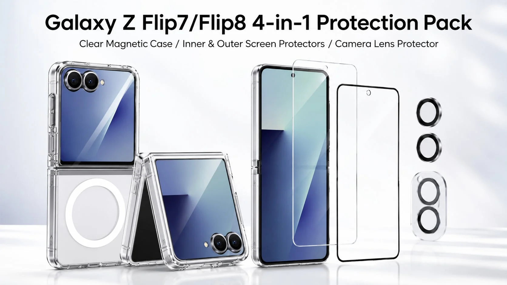 Galaxy Z Flip7/Flip8向け4-in-1 Protection Pack