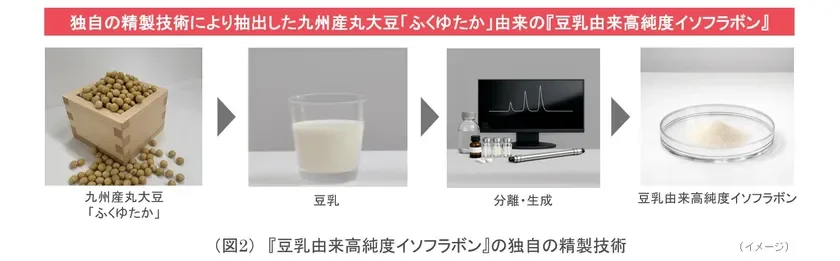 豆乳由来高純度イソフラボンの独自の精製技術