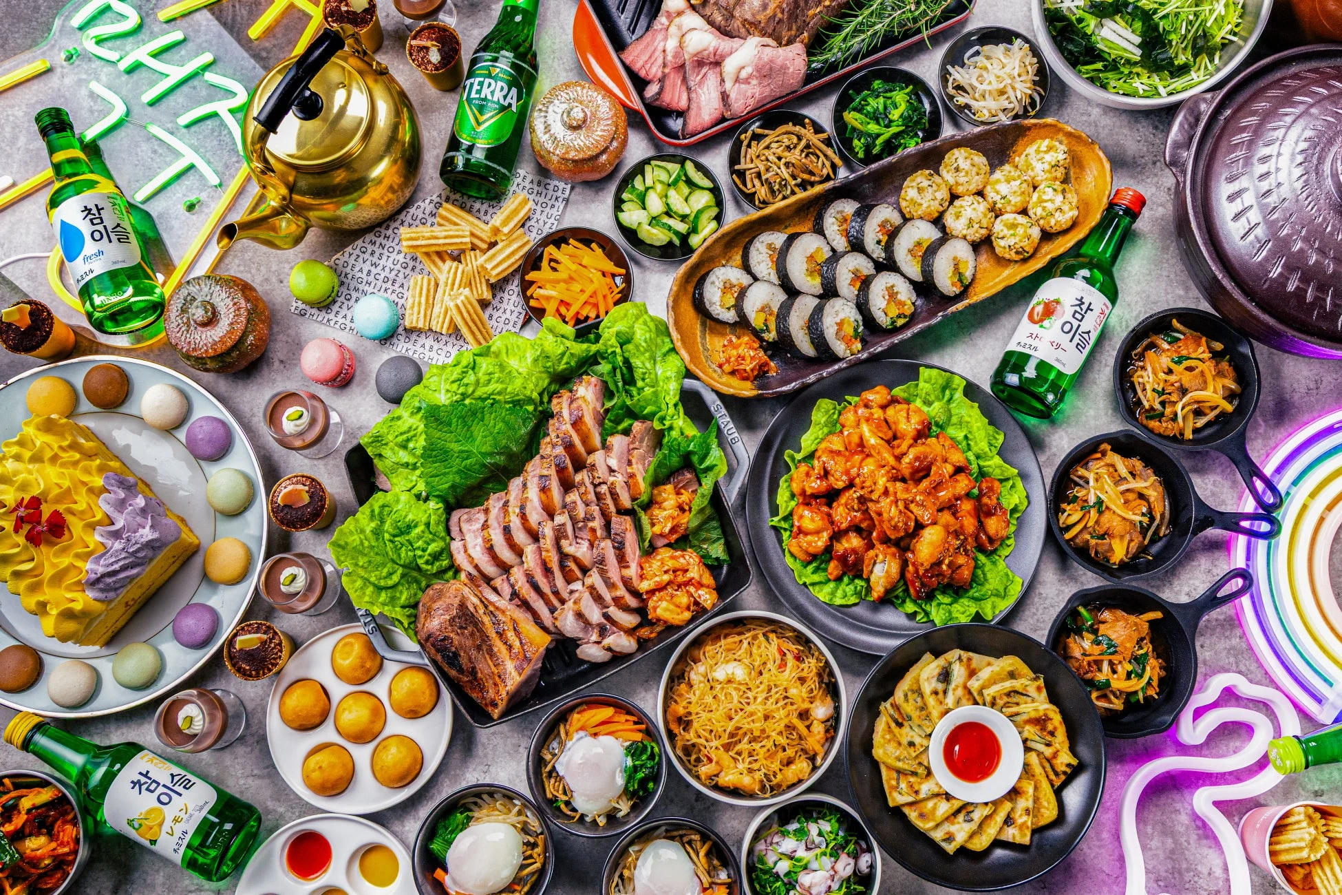 韓国料理の宴会風景