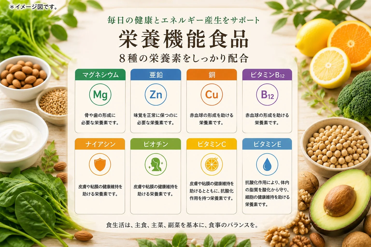 栄養機能食品の栄養素
