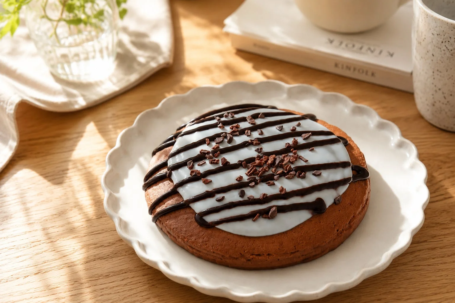 カカオパンケーキ with チョコミントヨーグルト