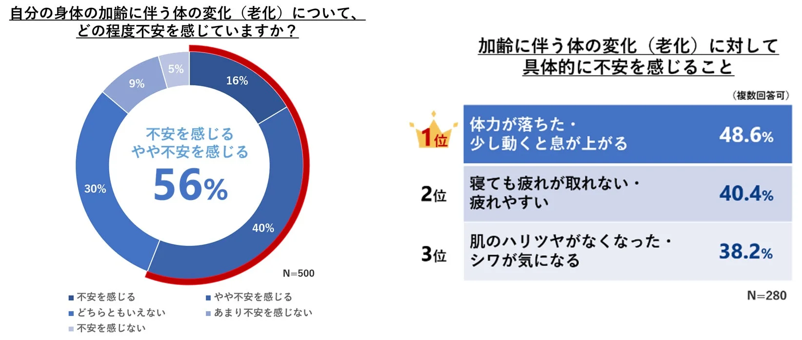 老化への不安に関するアンケート結果