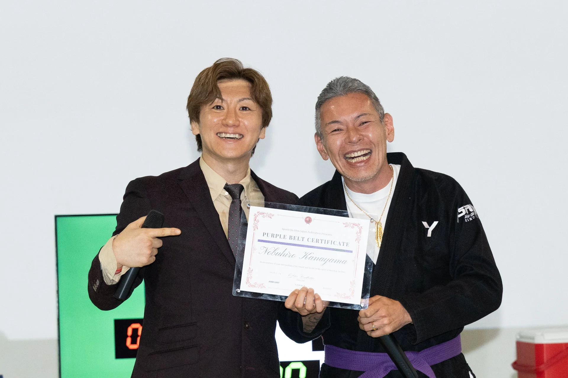 柔術の昇格式の様子