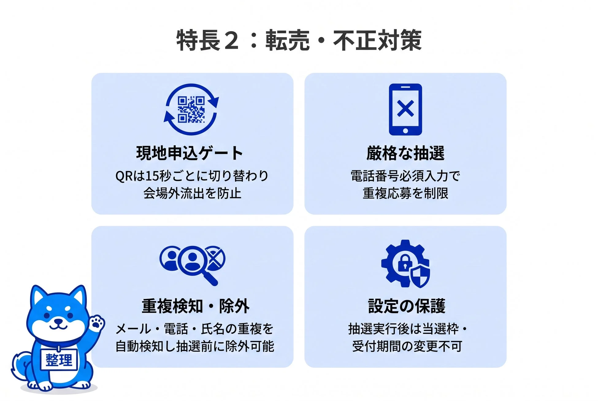 転売・不正対策