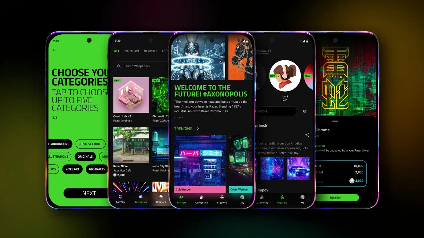 Razer Axon Wallpaper Engine Mobile UI