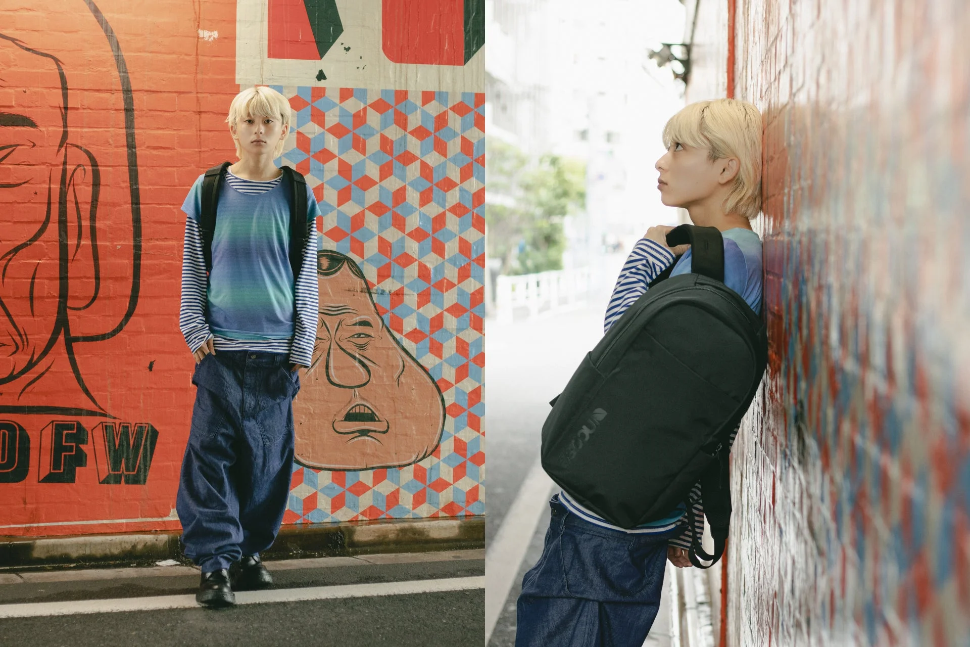 Grid Backpackを着用したモデル