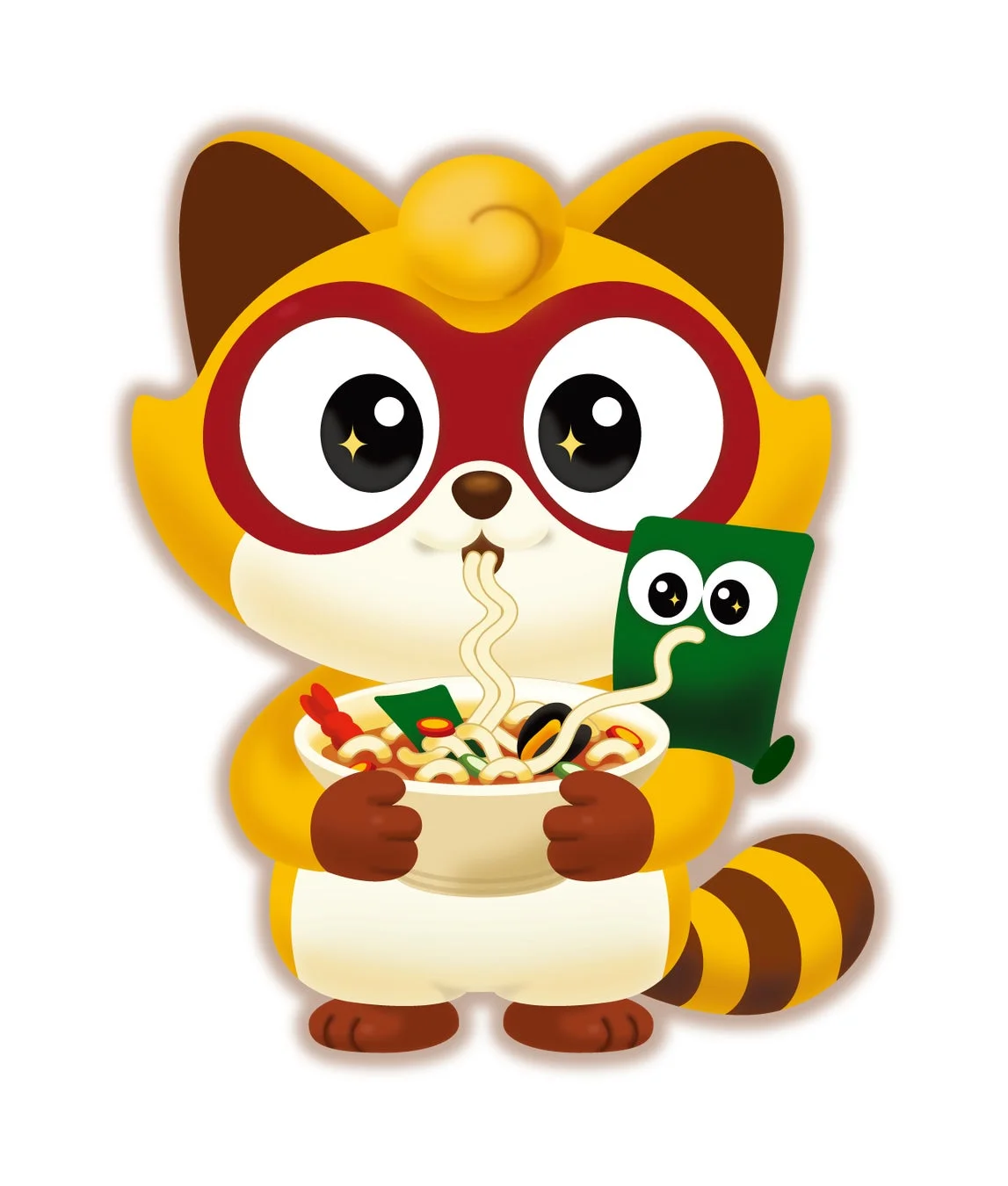 ノグリくんがラーメンを食べるイラスト