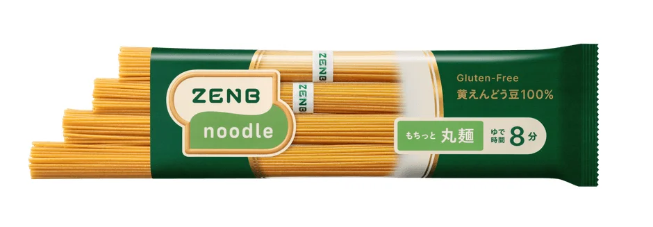 ZENB noodle Gluten-Free 黄えんどう豆100% もっちと 丸麺 ゆで時間 8分