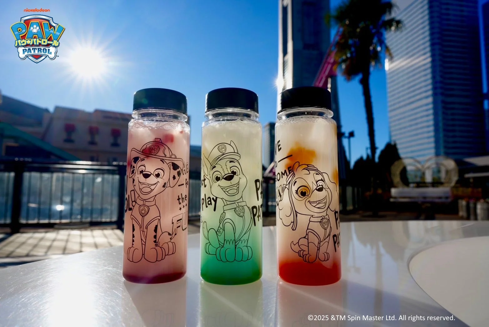 パウ・パトロールのキャラクターがデザインされたドリンクボトル