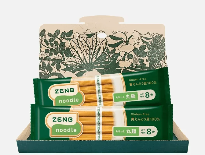 ZENB noodle Gluten-Free 黄えんどう豆100% もちっと 丸麺 ゆで時間 8分 ZENB ZENB ZENB