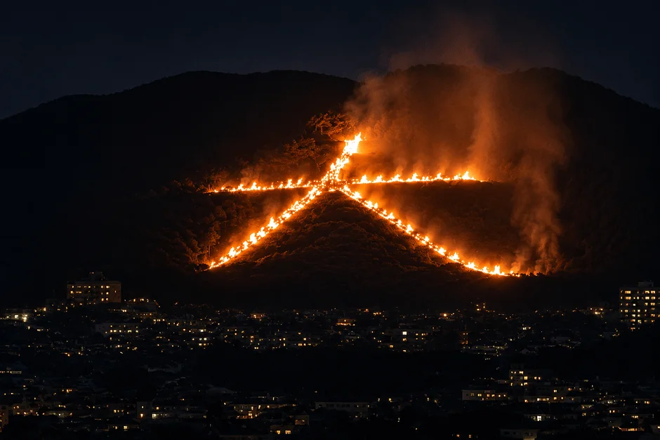 京都五山送り火「大文字」