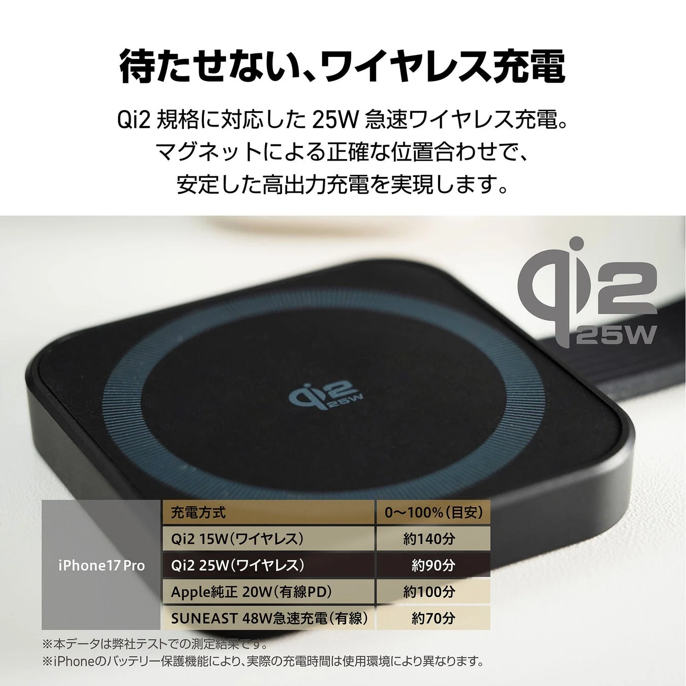 Qi2 25W急速充電