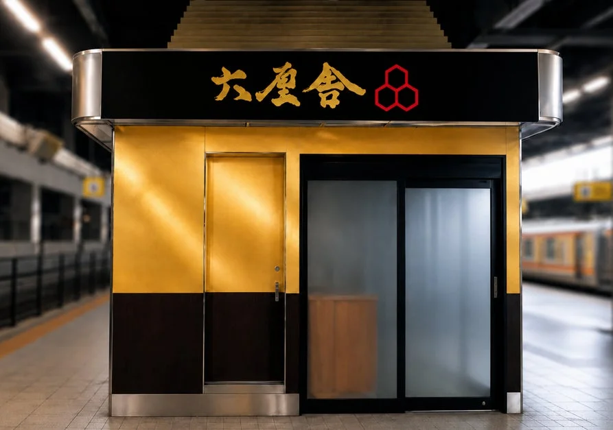 駅のプラットフォームのキオスク風店舗