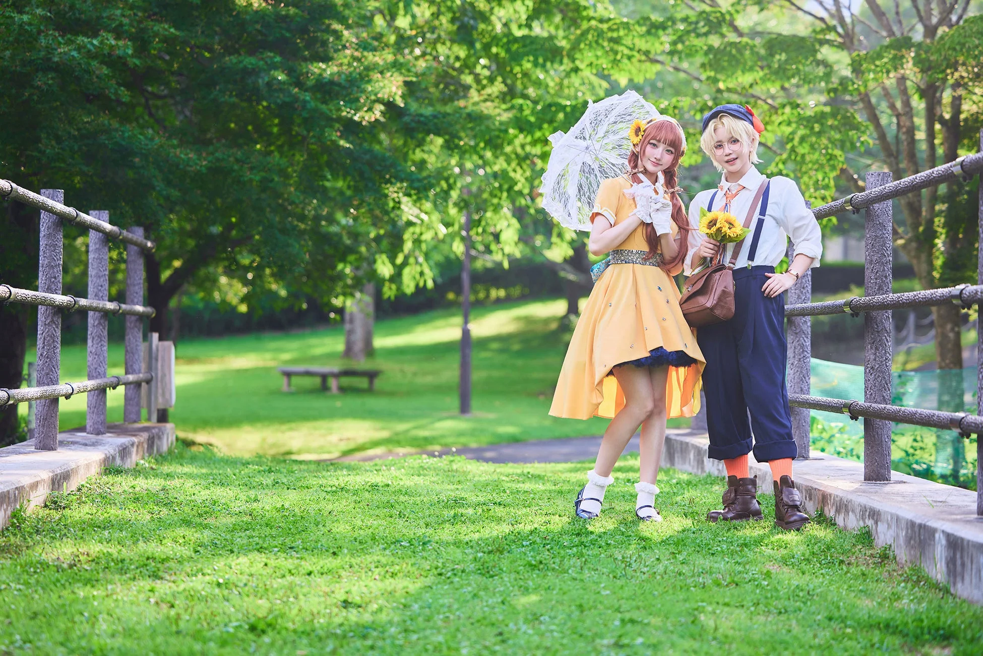 公園でのコスプレ撮影