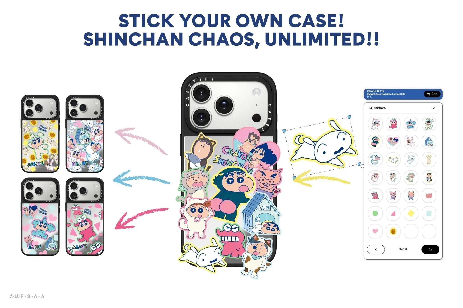 ステッカー&ネームカスタムケース
