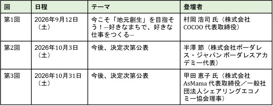オープンセミナー スケジュール