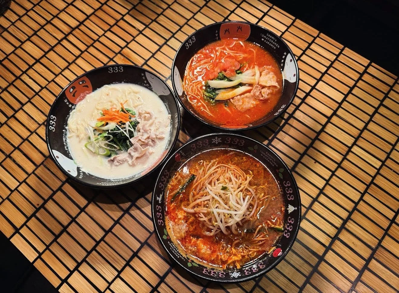 3種類のラーメン