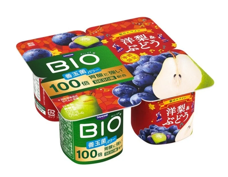 ダノン BIO 洋梨&ぶどうヨーグルトの4個パック