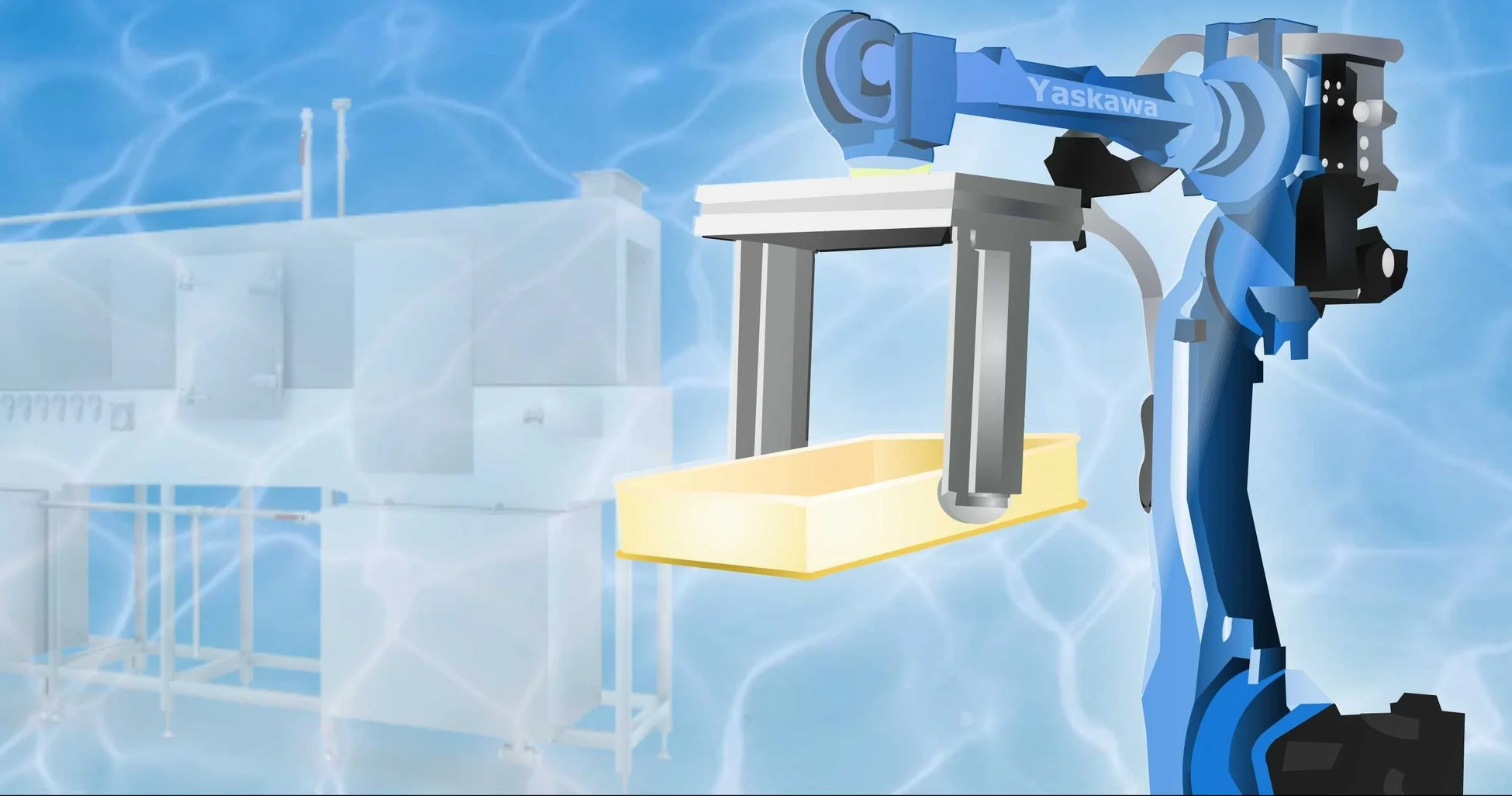 コンテナ洗浄ライン+ロボット