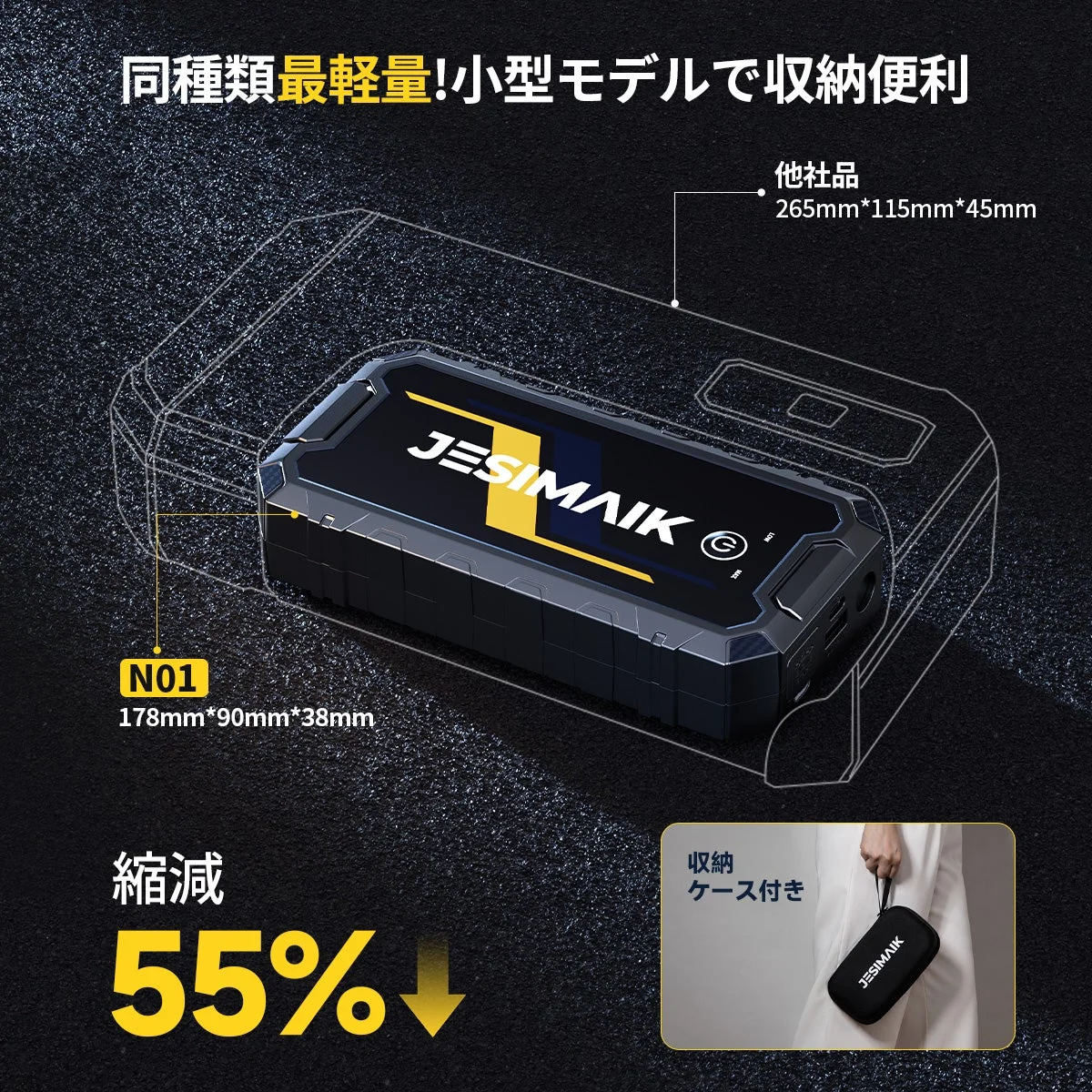 同種類最軽量!小型モデルで収納便利