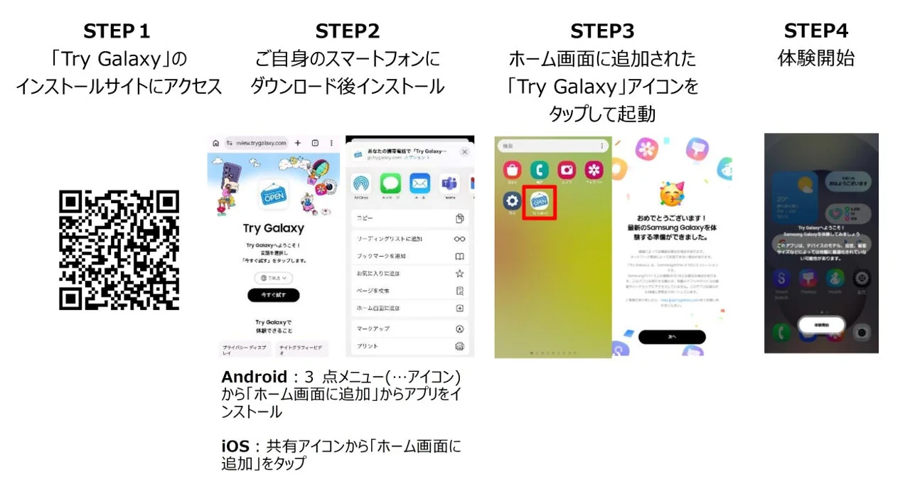Try Galaxyのインストールサイトへのアクセス方法