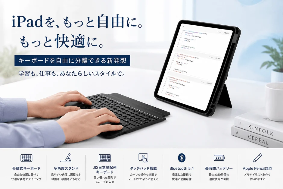 iPadを、もっと自由に。もっと快適に。