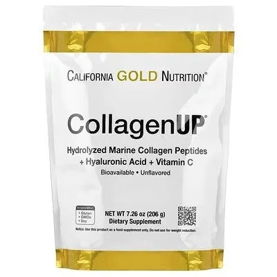 California Gold Nutrition CollagenUP® ヒアルロン酸&ビタミンC配合 加水分解海洋性コラーゲンペプチド プレーン 206g