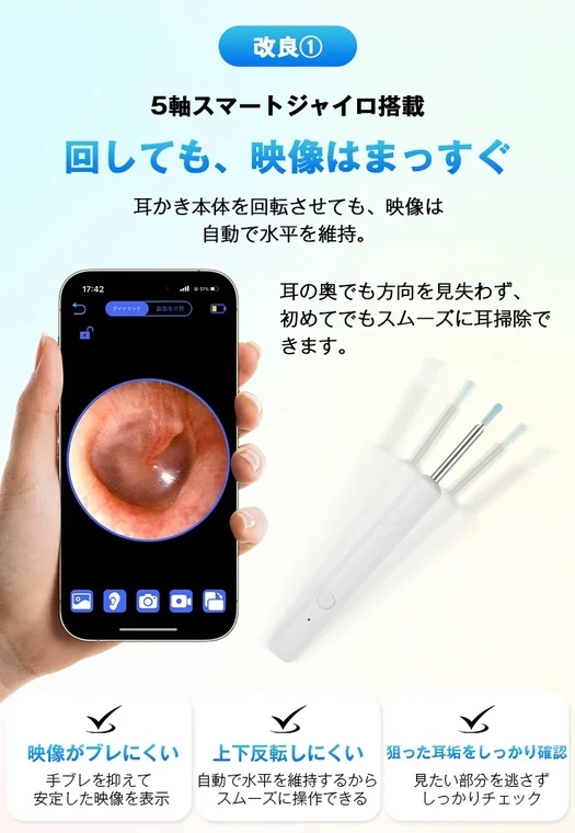 5軸スマートジャイロ搭載
