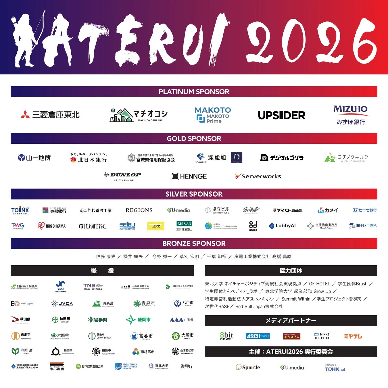 ATERUI2026のスポンサー一覧