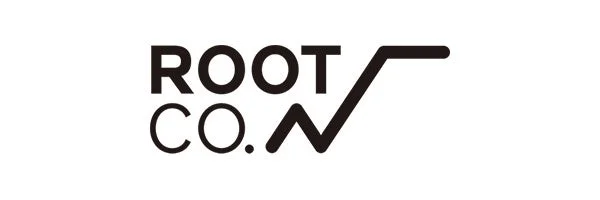 「ROOT CO.N」という文字と、Nの文字が一体化したルート記号が特徴的なロゴマークです。シンプルながらも洗練されたデザインで、ブランド名が明確に表現されています。