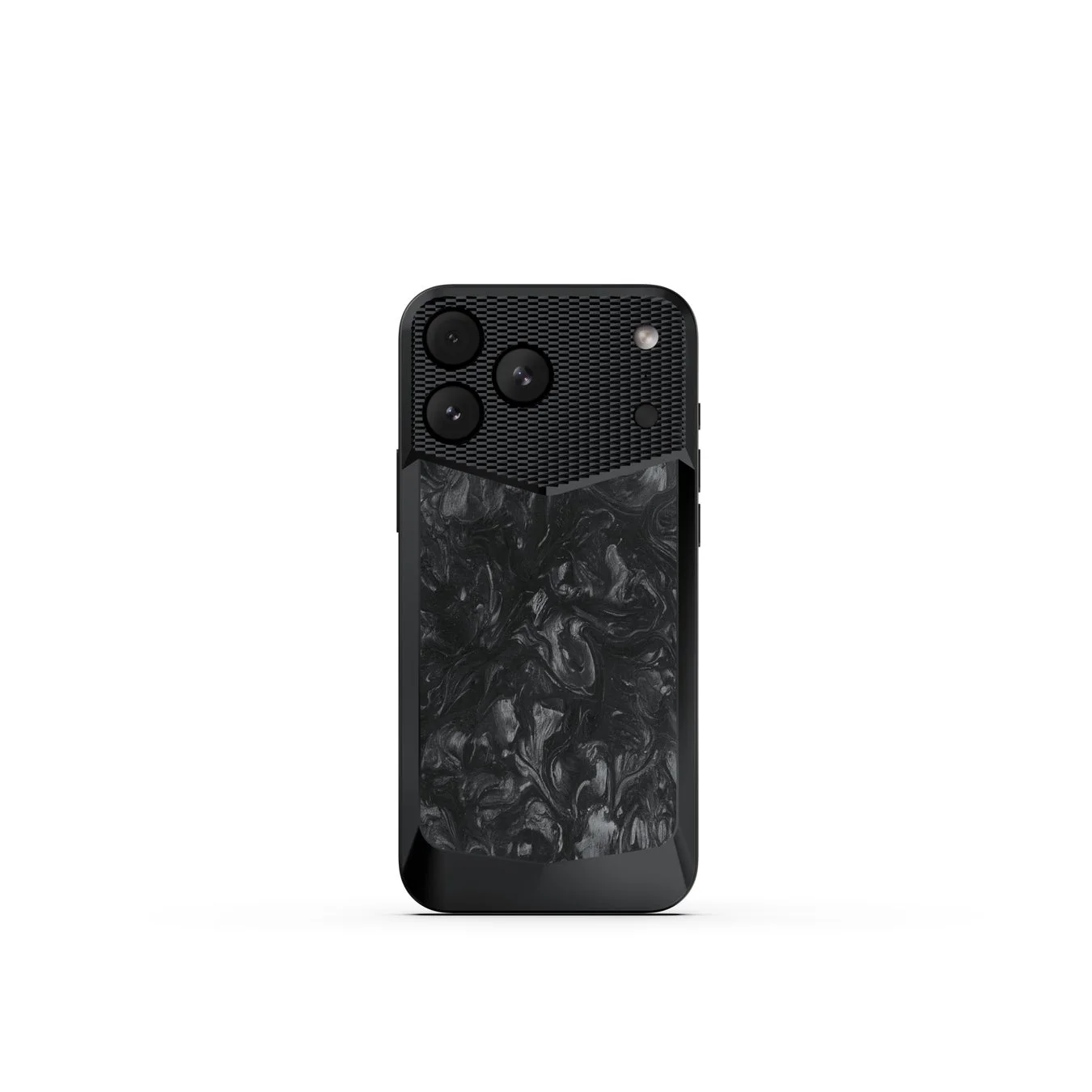 黒とグレーのマーブル模様のiPhoneケース