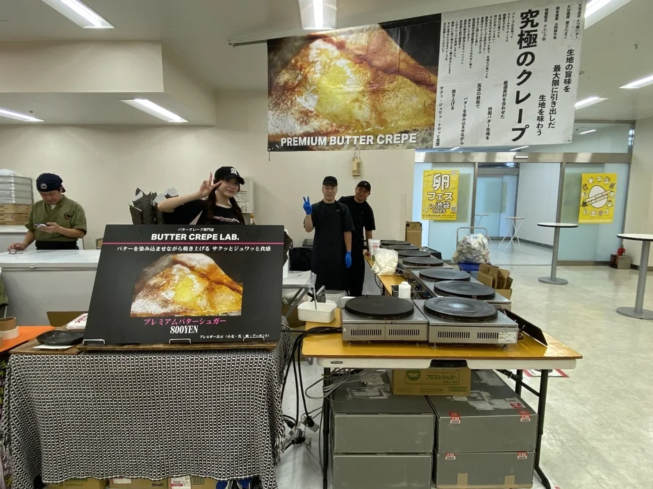 クレープ専門店「BUTTER CREPE LAB.」の販売ブース