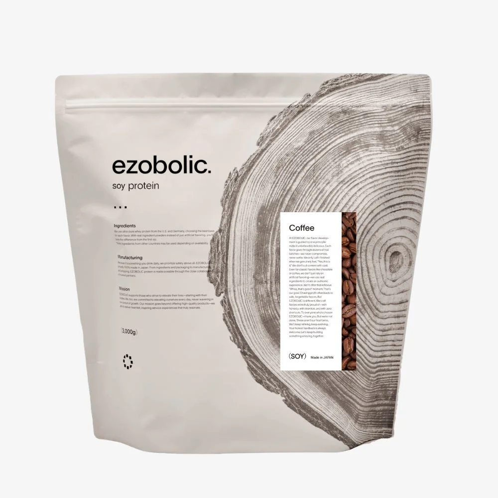 ezobolic.コーヒー味ソイプロテインのパッケージ