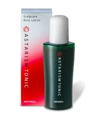 スカルプケア製品「ASTARISM TONIC」のボトルとパッケージが写っています