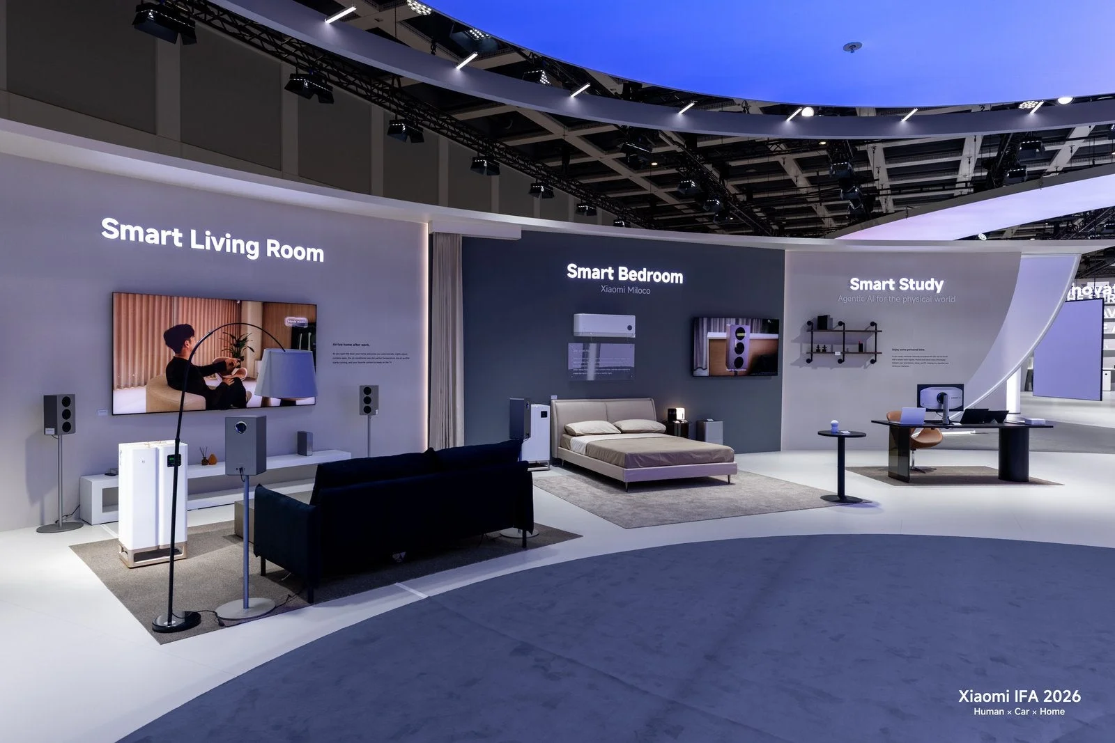 スマートリビングルーム、ベッドルーム、書斎の展示