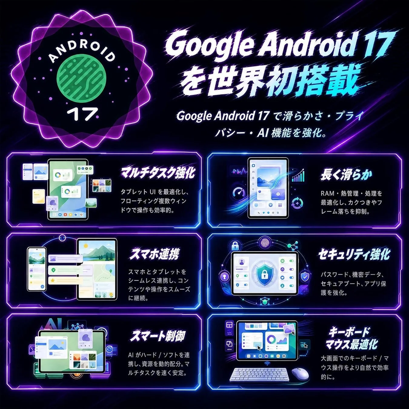 Android 17とTeclastOS 3.0の新機能