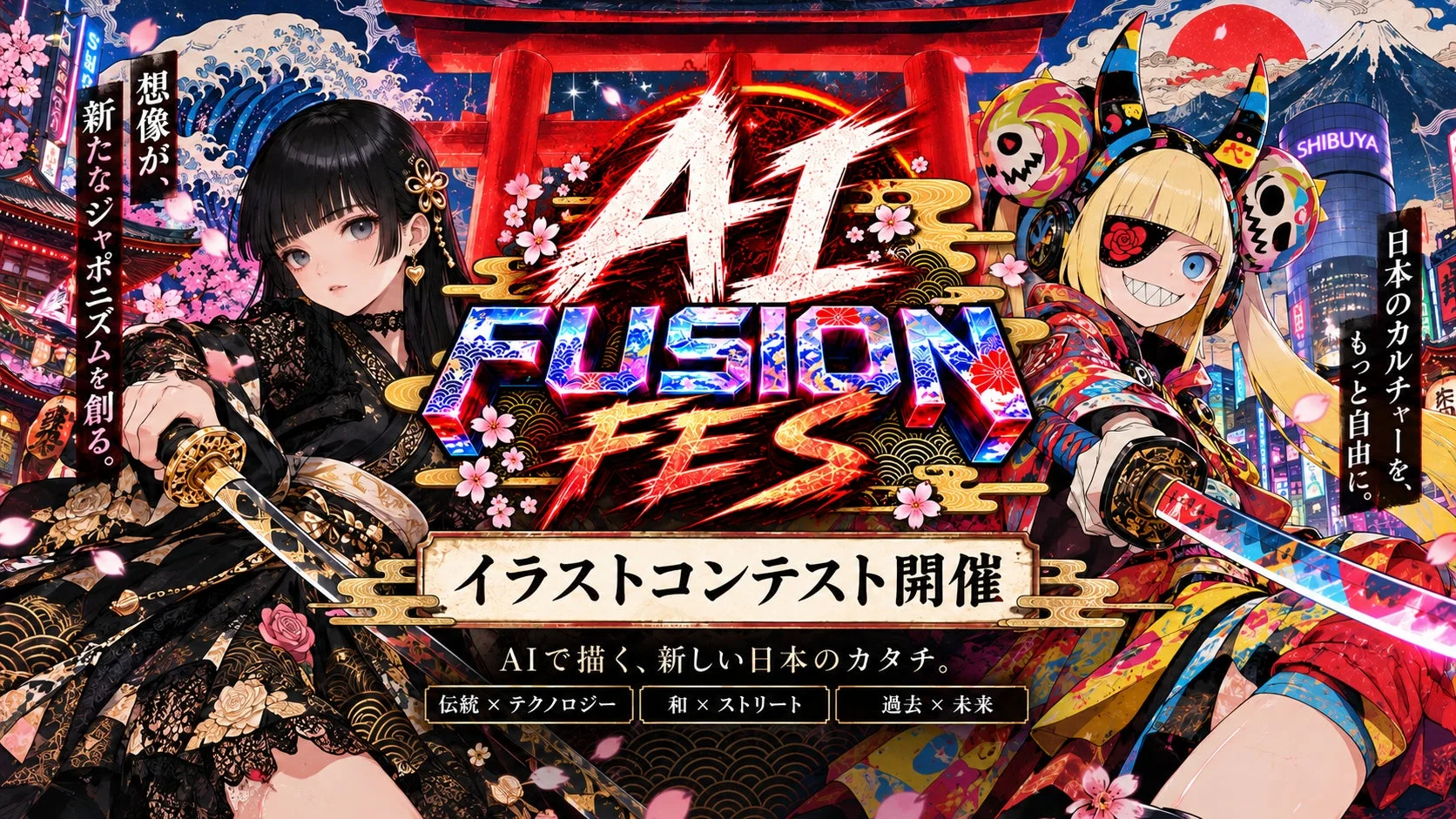 AI FUSION FES イラストコンテストの告知ビジュアル