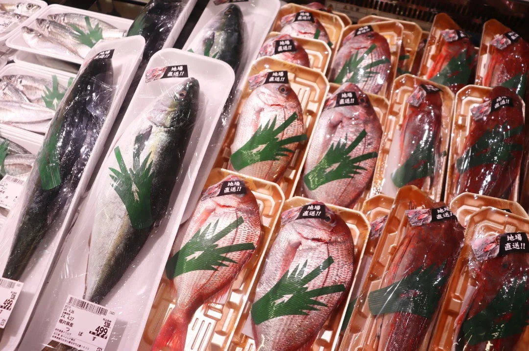 地場直送の鮮魚が並ぶ鮮魚コーナー