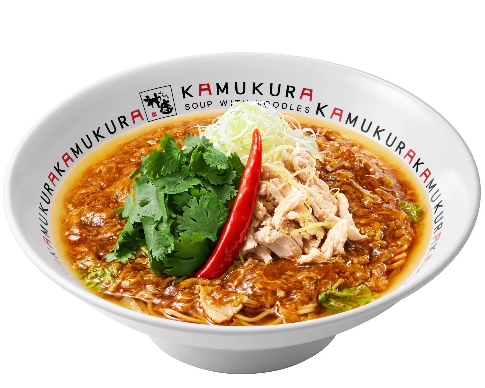 黒酢仕立ての酸辣湯麺 蒸し鶏+パクチートッピング