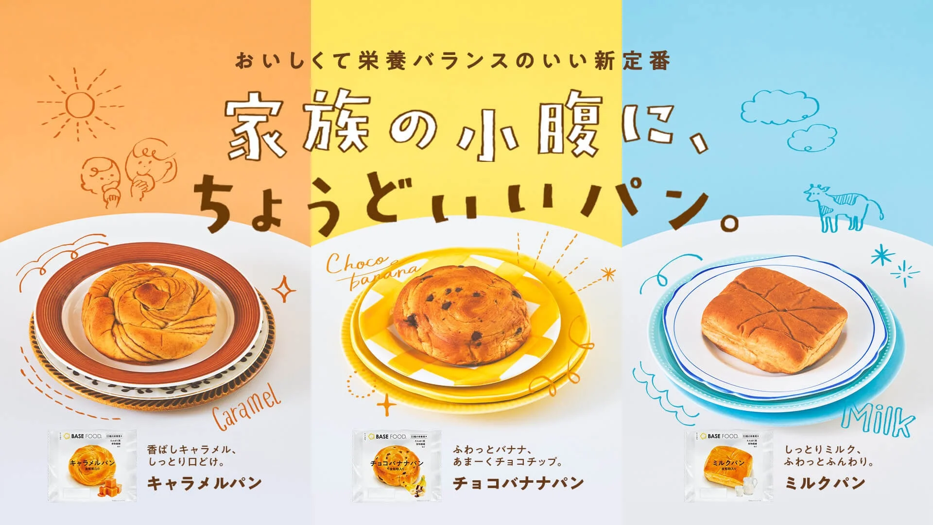 家族の小腹に、ちょうどいいパン。ラインナップ