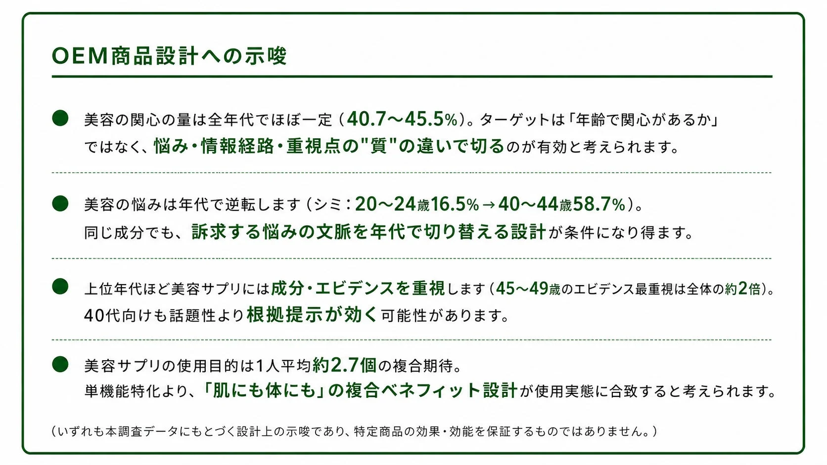 OEM商品設計への示唆